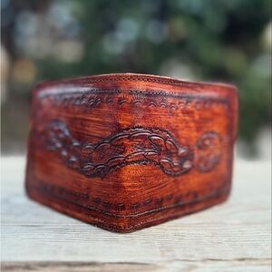 Artisan Embossed Leather Wallet- Snake